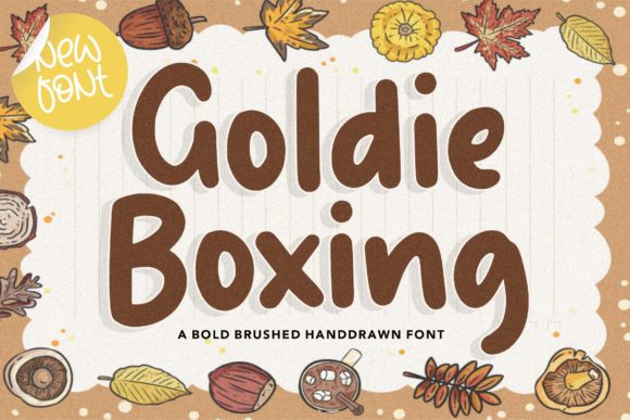 Goldie Boxing: A Bold Display Font That Elevates Autumn-Themed Designs